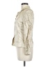 Kasper 100% Silk Metallic Ivory Long Sleeve Silk Top Size 6 - photo 5