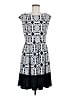 Tiana B. Graphic Black Casual Dress Size 8 - photo 1