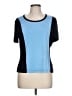 St. John Color Block Blue Short Sleeve Top Size L - photo 1