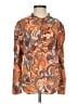 A.L.C. Paisley Orange Long Sleeve Button-Down Shirt Size 2 - photo 1