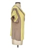 LeyenDecker 100% Silk Color Block Yellow Short Sleeve Silk Top Size 2 - photo 4