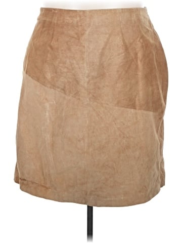 Dennis Basso Leather Skirt (view 1)