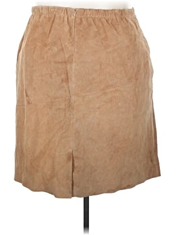 Dennis Basso Leather Skirt (view 2)