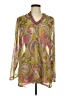 Travelsmith 100% Polyester Paisley Yellow Long Sleeve Blouse Size L - photo 1