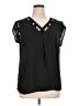 Daniel Rainn 100% Polyester Black Short Sleeve Blouse Size XL - photo 1