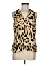 CAbi 100% Polyester Animal Print Leopard Print Gold Sleeveless Blouse Size M - photo 1