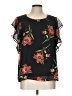 Massini Black Short Sleeve Blouse Size L - photo 1