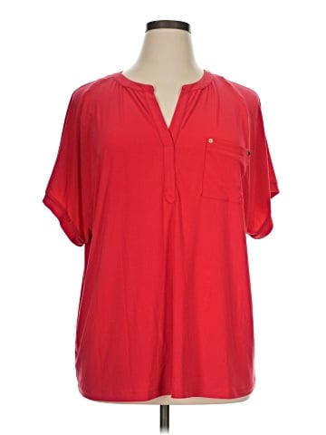 Anne Klein Short Sleeve Blouse (view 1)