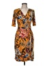 Glamour Print Orange Cocktail Dress Size 6 - photo 1