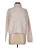Jessica Simpson Metallic Silver Turtleneck Sweater Size M - photo 1