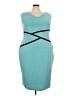 Catherines Color Block Teal Cocktail Dress Size 24W - photo 1