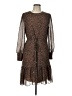 L.K. Bennett 100% Polyester Animal Print Brown Casual Dress Size 10 - photo 1