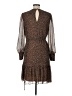 L.K. Bennett 100% Polyester Animal Print Brown Casual Dress Size 10 - photo 2