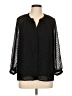 Gibson 100% Polyester Black Long Sleeve Blouse Size L - photo 1