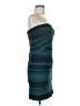 Herve Leger Chevron-herringbone Teal Cocktail Dress Size M - photo 4