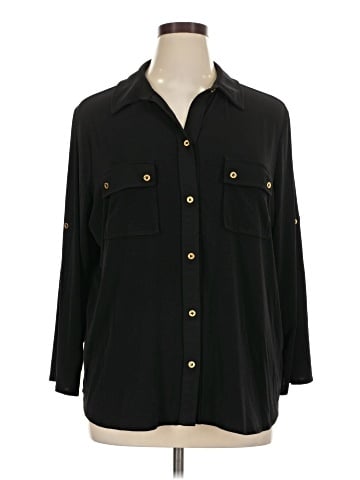 Company Ellen Tracy 3/4 Sleeve Button-Down Shirt (view 1)