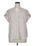 Vince Camuto 100% Polyester Animal Print Silver Short Sleeve Blouse Size XL - photo 1