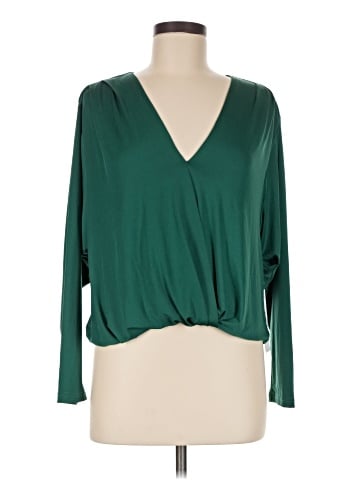 Aqua Long Sleeve Blouse (view 1)