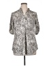 Perseption Concept Paisley Silver 3/4 Sleeve Blouse Size XL - photo 1