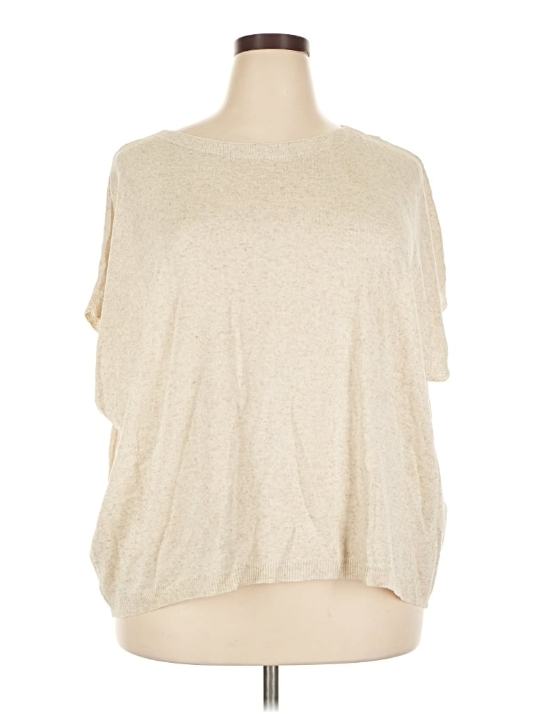 Pre-owned Max Studio Poncho In Tan