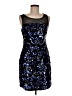 Connected Apparel 100% Polyester Stars Black Cocktail Dress Size 6 - photo 1