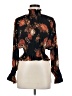 Shinestar 100% Polyester Floral Black Long Sleeve Blouse Size M - photo 1