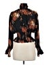 Shinestar 100% Polyester Floral Black Long Sleeve Blouse Size M - photo 2