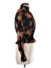 Shinestar 100% Polyester Floral Black Long Sleeve Blouse Size M - photo 4