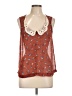 About A Girl 100% Polyester Brown Sleeveless Blouse Size L - photo 1