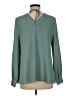 ModCloth 100% Polyester Teal Long Sleeve Blouse Size M - photo 2