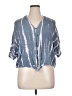 Sim & Sam 100% Rayon Tie-dye Blue Short Sleeve Blouse Size XL - photo 1