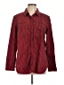 L.L.Bean 100% Cotton Houndstooth Checkered-gingham Plaid Red Burgundy Long Sleeve Button-Down Shirt Size L - photo 1
