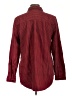 L.L.Bean 100% Cotton Houndstooth Checkered-gingham Plaid Red Burgundy Long Sleeve Button-Down Shirt Size L - photo 2