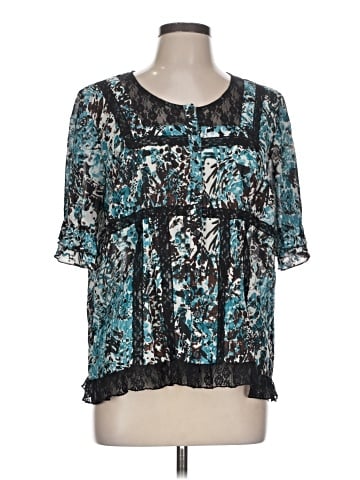 NY Collection Short Sleeve Blouse (view 1)