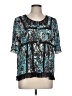 NY Collection Teal Short Sleeve Blouse Size L - photo 1