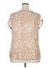 Old Navy 100% Polyester Animal Print Tan Short Sleeve Blouse Size XXL - photo 2