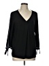 Anne Klein Solid Black 3/4 Sleeve Blouse Size L - photo 1