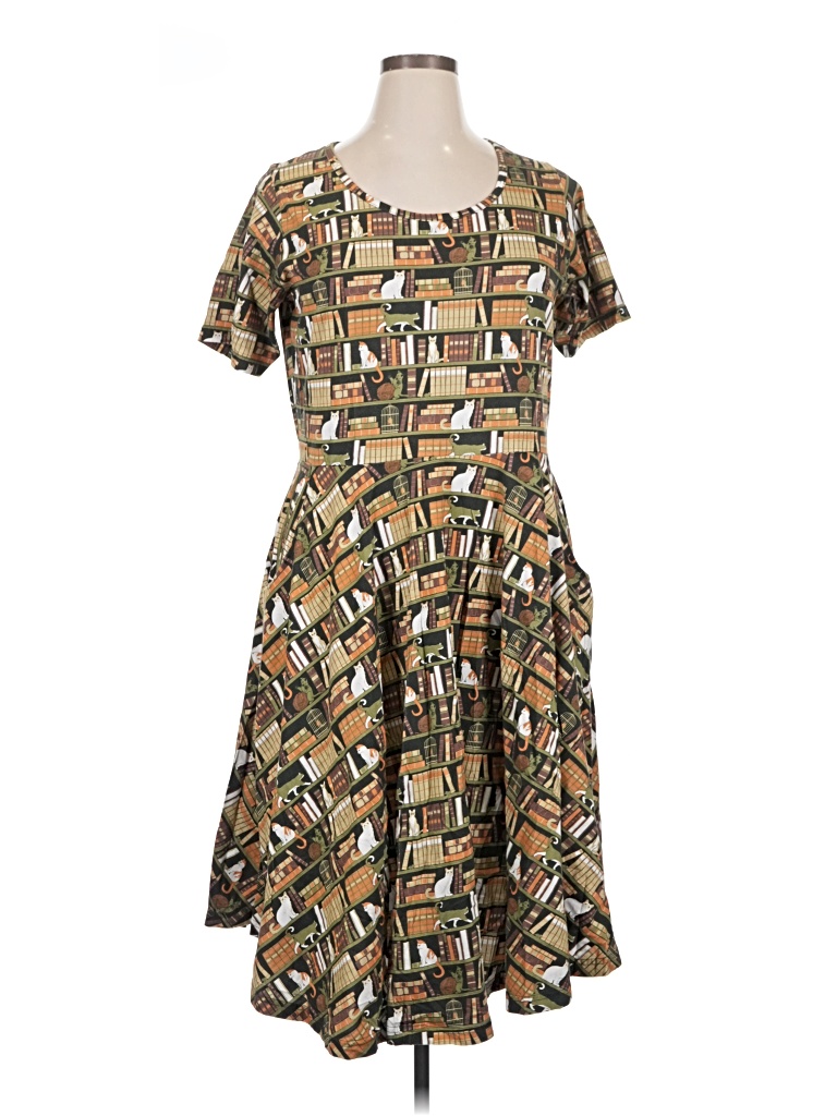 Pre-owned Assorted Brands Casual Dress In Brown
