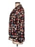 DKNY 100% Polyester Floral Black Long Sleeve Blouse Size L - photo 5