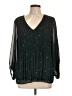 Nine West 100% Polyester Stars Black 3/4 Sleeve Blouse Size L - photo 1