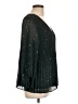 Nine West 100% Polyester Stars Black 3/4 Sleeve Blouse Size L - photo 4