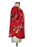 Van Heusen 100% Polyester Floral Red Short Sleeve Blouse Size M - photo 4
