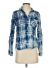 Bella Dahl 100% Polyester Plaid Blue Long Sleeve Blouse Size XS - photo 1