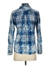 Bella Dahl 100% Polyester Plaid Blue Long Sleeve Blouse Size XS - photo 2