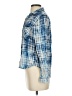 Bella Dahl 100% Polyester Plaid Blue Long Sleeve Blouse Size XS - photo 5
