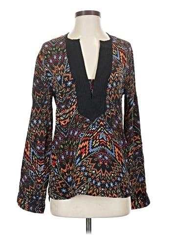 Tolani Long Sleeve Silk Top (view 1)