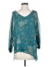 Democracy 100% Polyester Teal 3/4 Sleeve Blouse Size S - photo 1