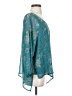 Democracy 100% Polyester Teal 3/4 Sleeve Blouse Size S - photo 4