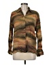 Script Print Brown Long Sleeve Blouse Size M (estimated, tall) - photo 1