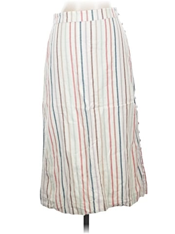 Madewell Button Slit Midi Skirt in Flecked Rainbow Stripe (view 1)